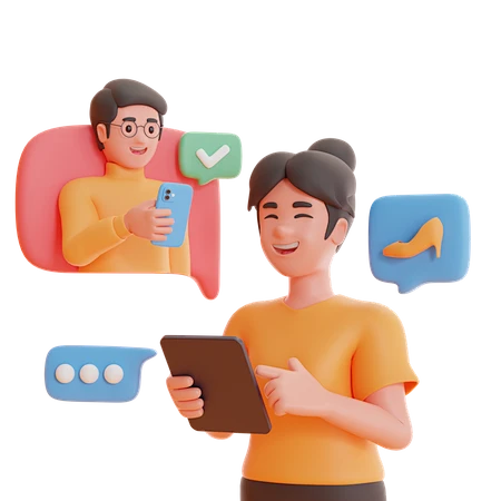 PNG素材:和卖家聊天